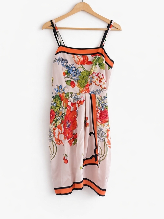 Yoana Baraschi Dresses & Skirts - Yoana Baraschi Silk Floral Dress Size M Sleeveless Bright Spring Summer